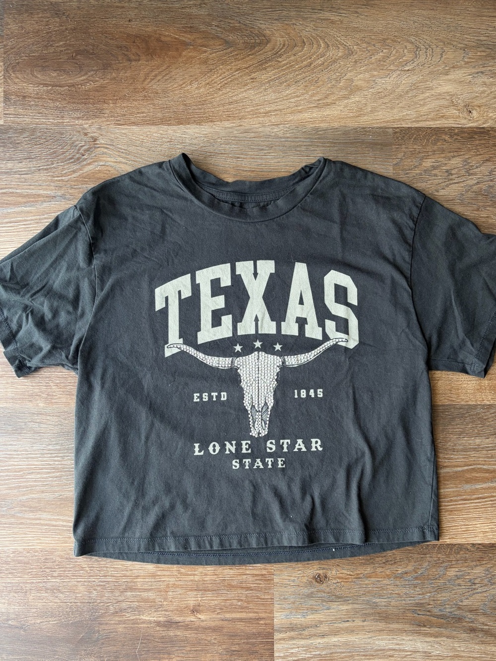 Organic Generation Bling Texas Graphic Crop Tee